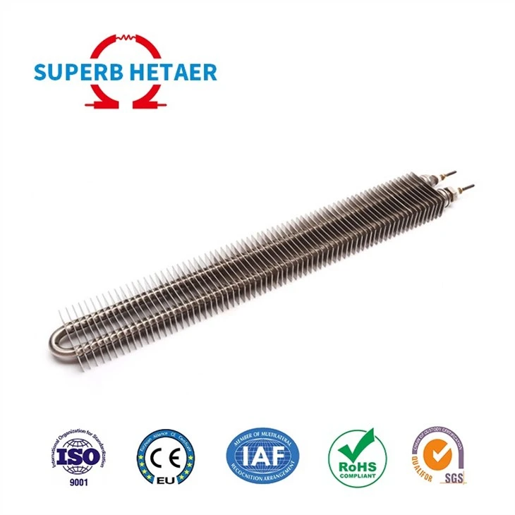 415v 750w Straight Finned Tubular Air Heater For Heat Exchange