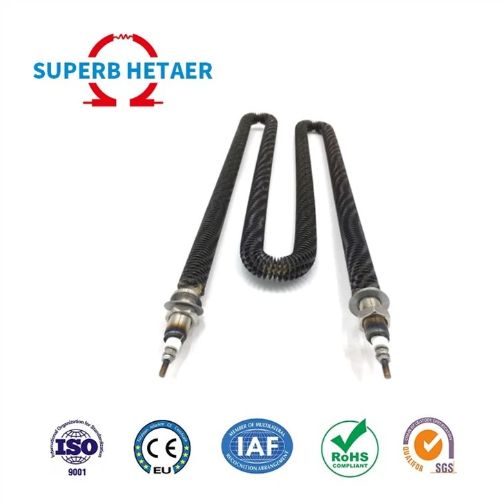 415v 750w Straight Finned Tubular Air Heater For Heat Exchange
