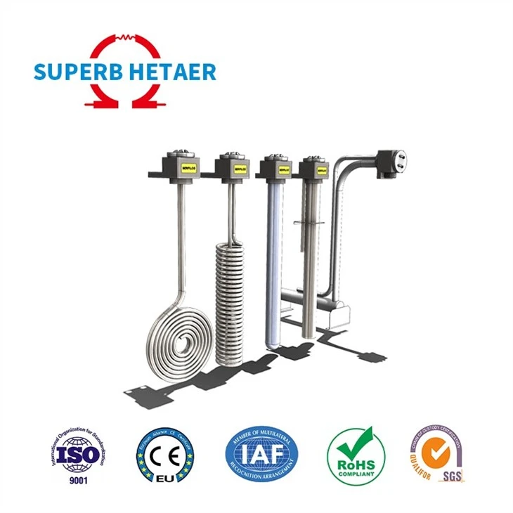 PTFE Coil Shape Immersion Heater